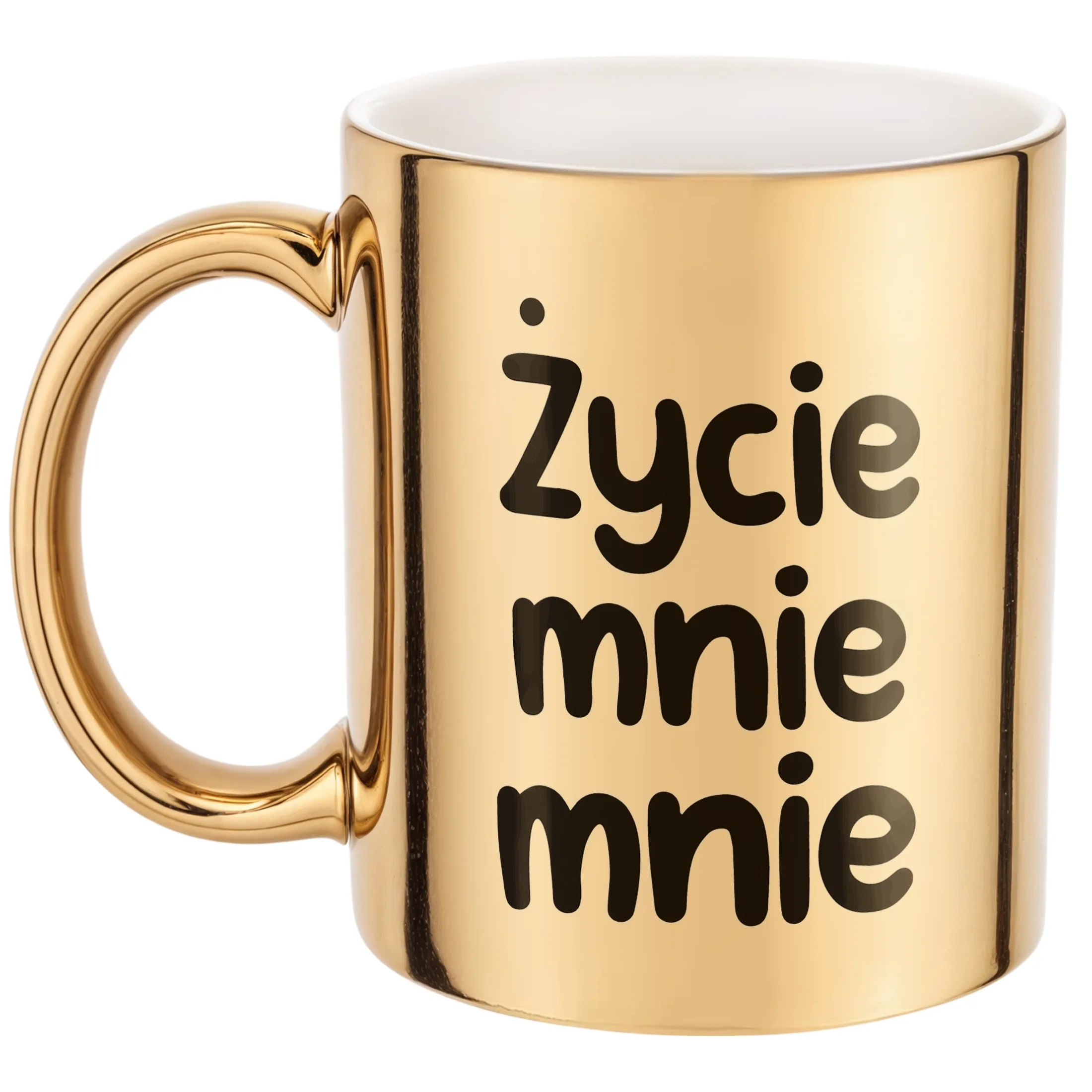 Złoty Kubek Życie Mnie Mnie Śmieszny Zabawny Prezent