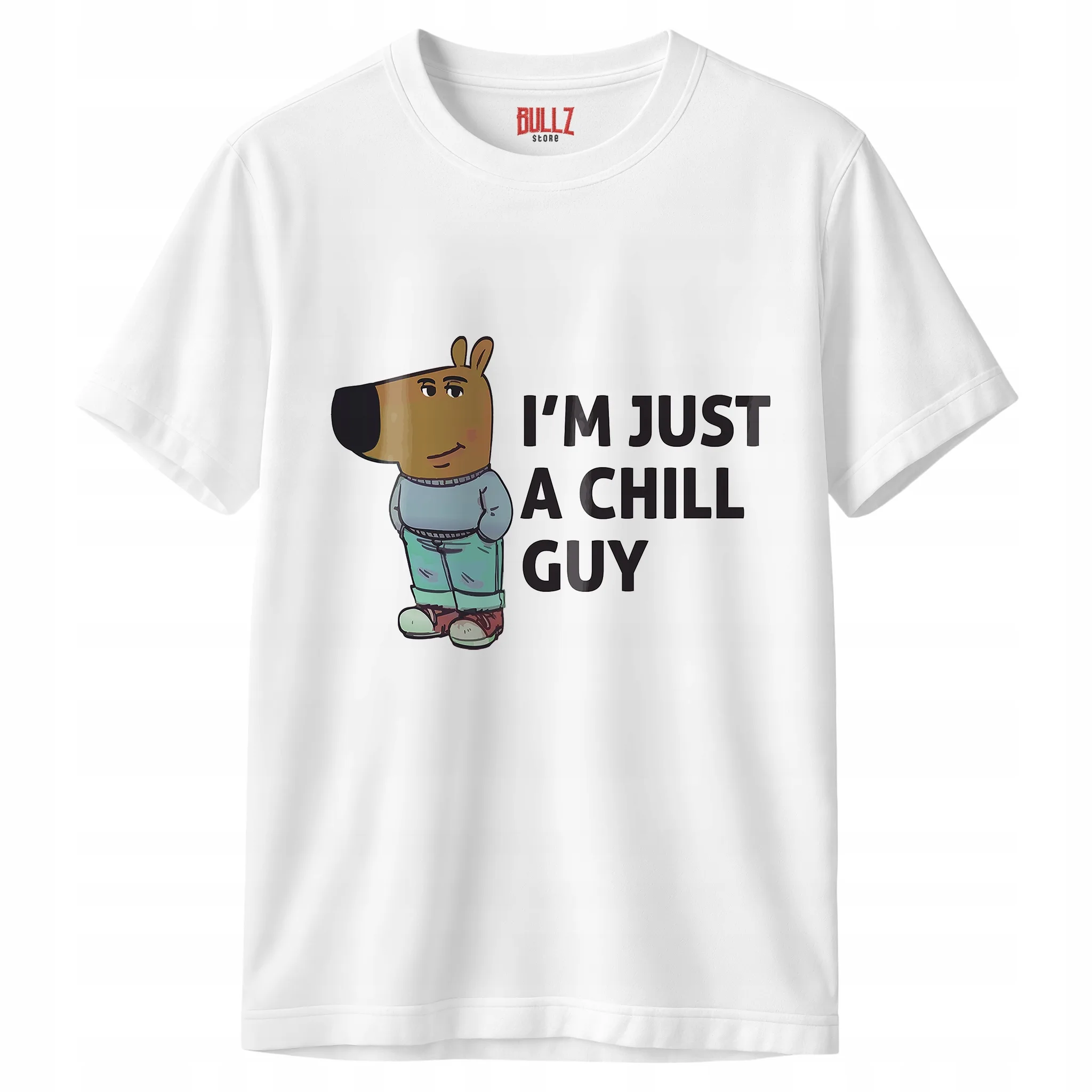 Koszulka biała męska I’m Just A Chill Guy Zabawny Prezent
