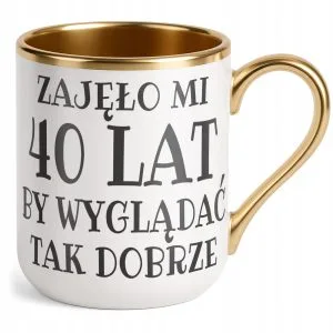 Kubki premium białe ze złotym rantem