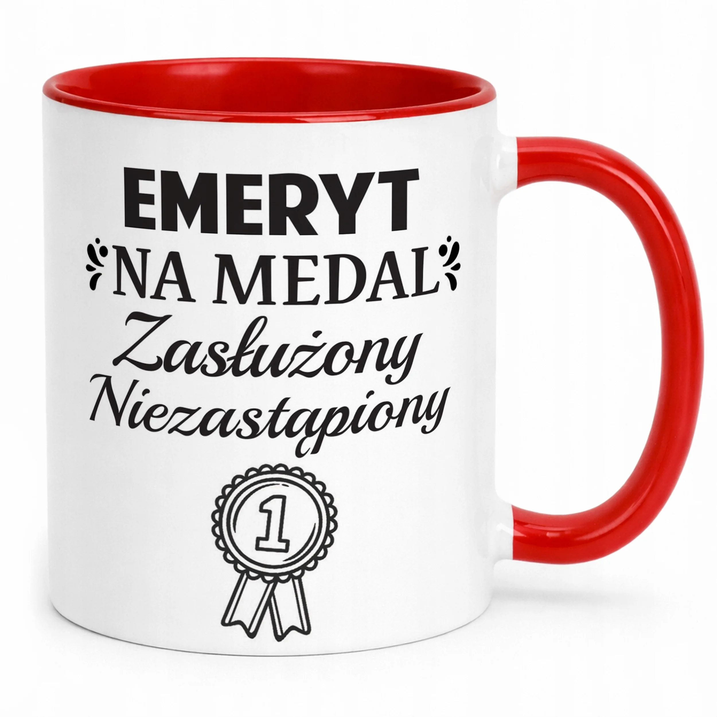 Kubek Czerwony z okazji Emerytury Dla Emeryta Prezent Upominek