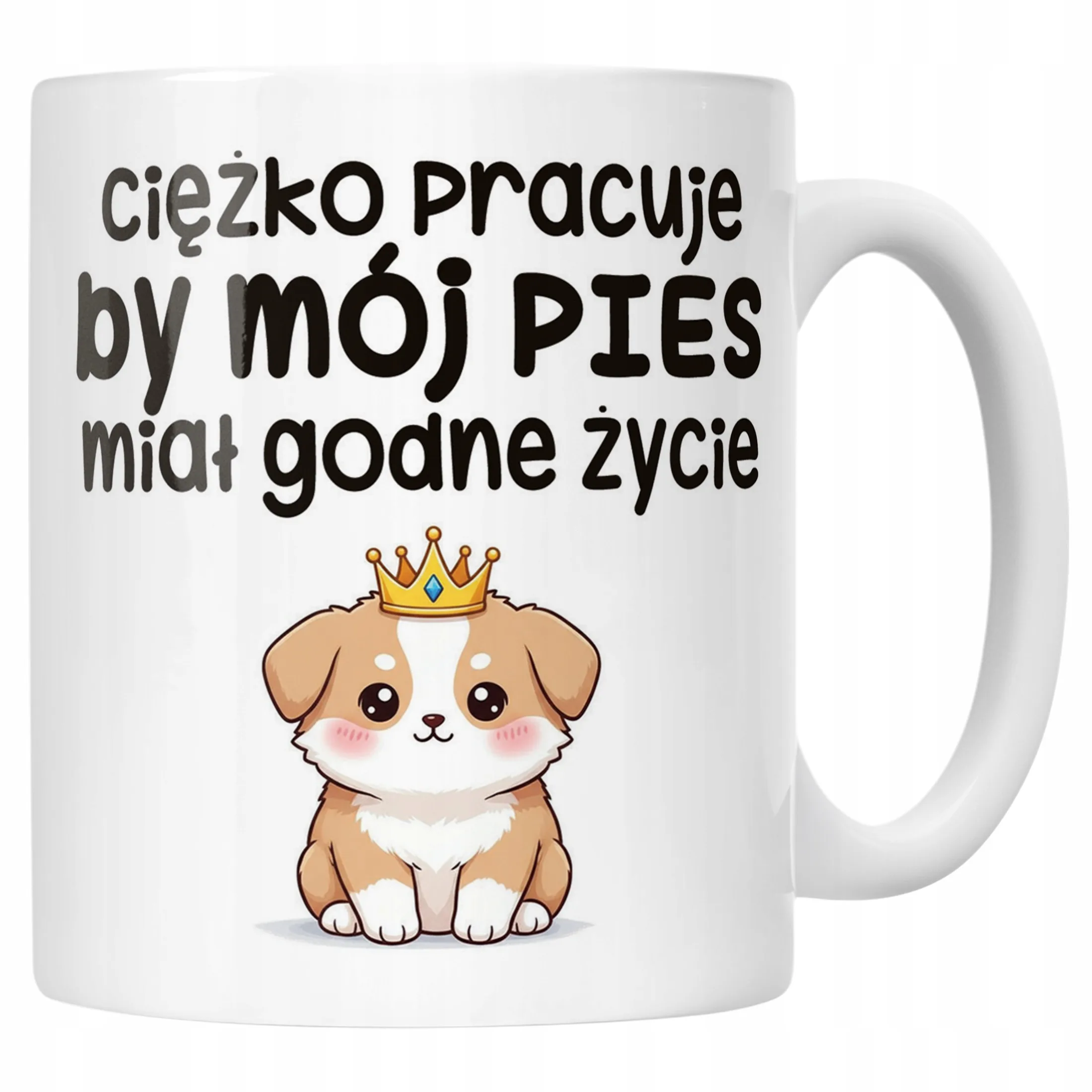 Kubek ceramiczny Ciężko Pracuję By Mój Pies Śmieszny Zabawny Prezent