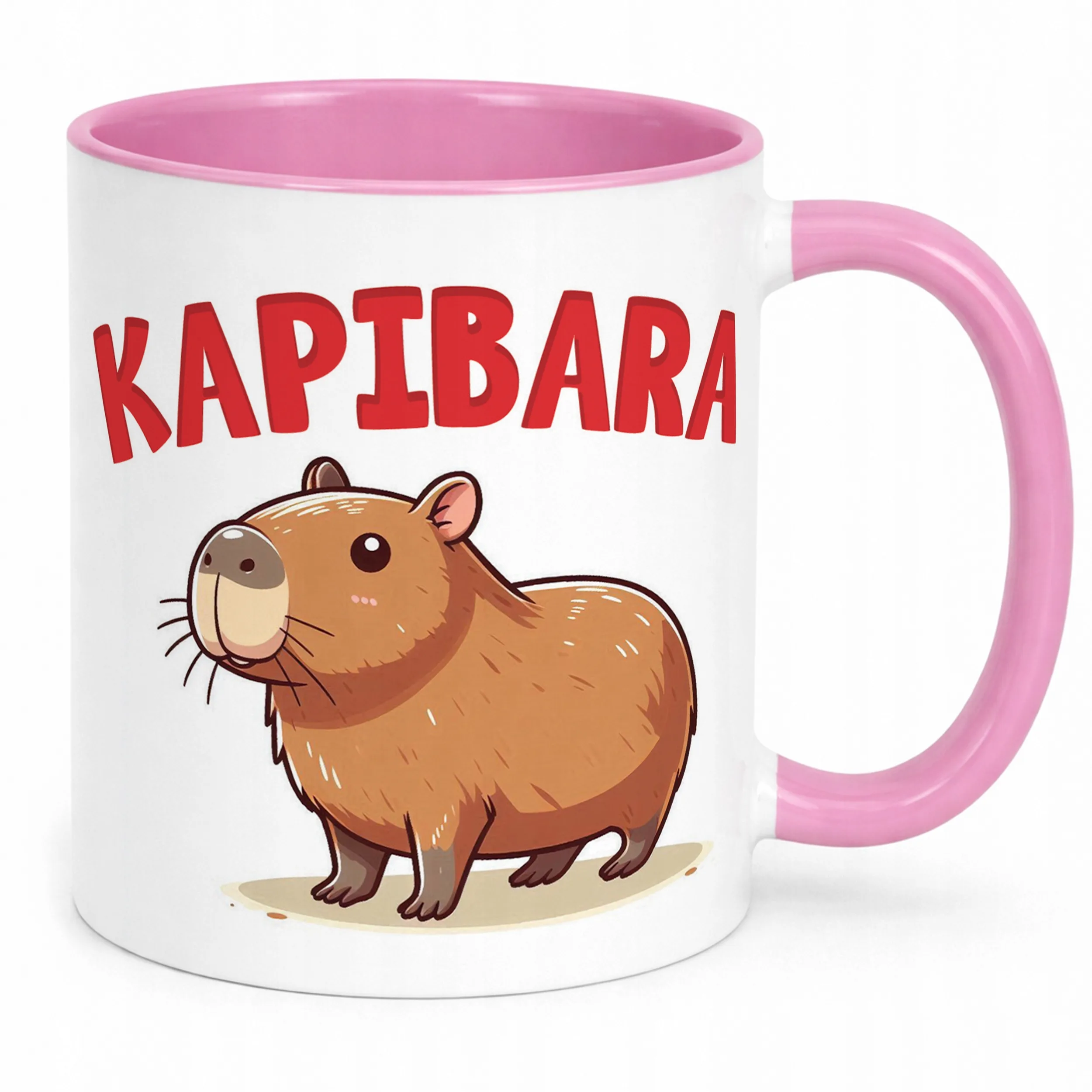 Kubek Różowy Kapibara Capybara Zwierzak Słodki Dla Dzieci Prezent