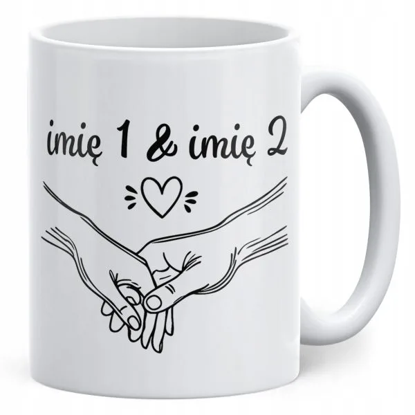 Kubek ceramiczny Personalizowany Walentynki Z imionami Dla Pary Prezent
