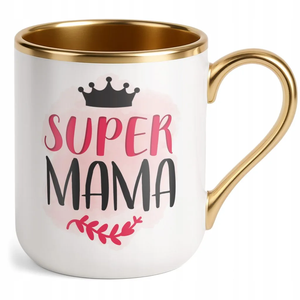 Kubek Premium Złoty Dzień Matki Dla Mamy Prezent Upominek Super Mama