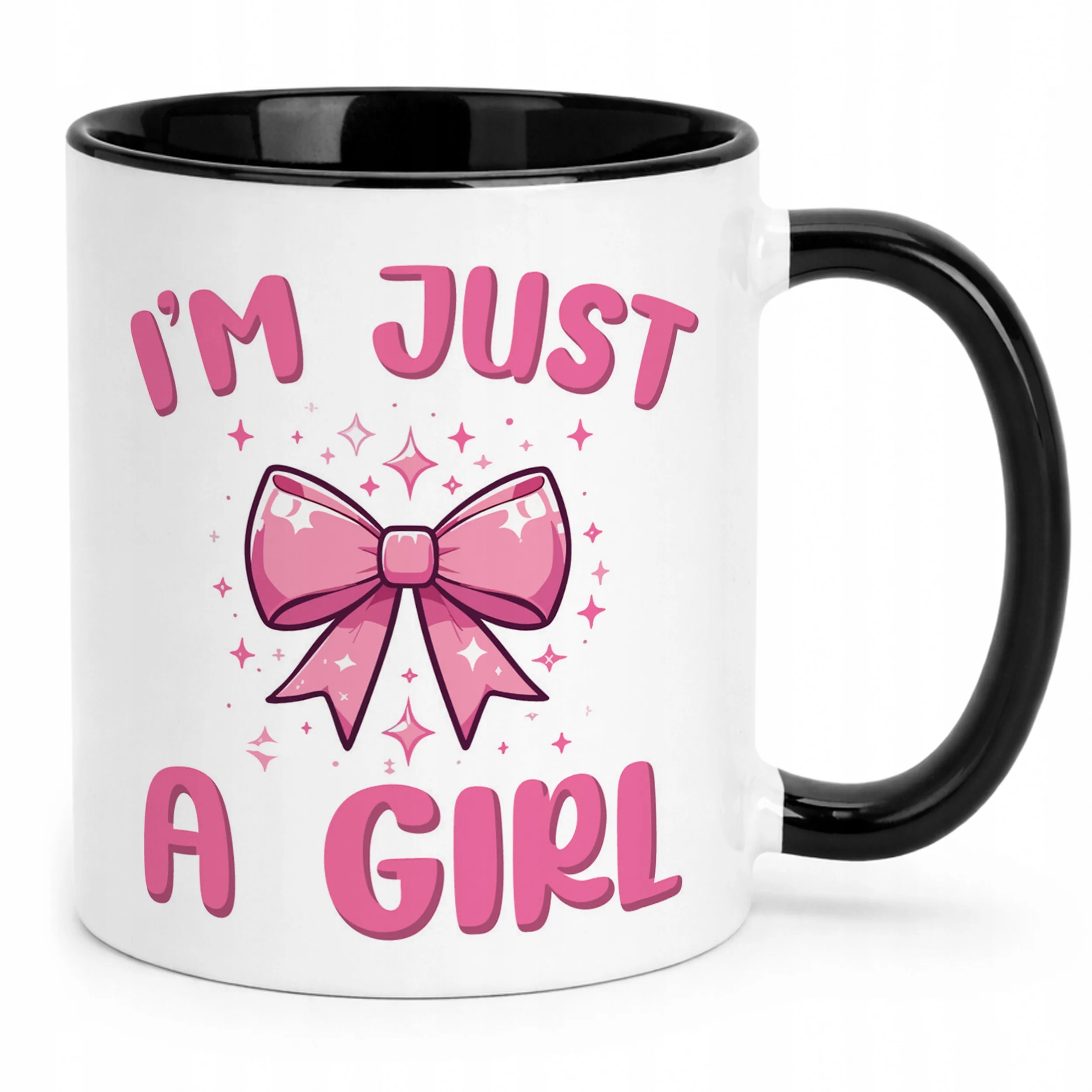 Kubek Czarny I’M JUST A GIRL Śmieszny Zabawny Prezent