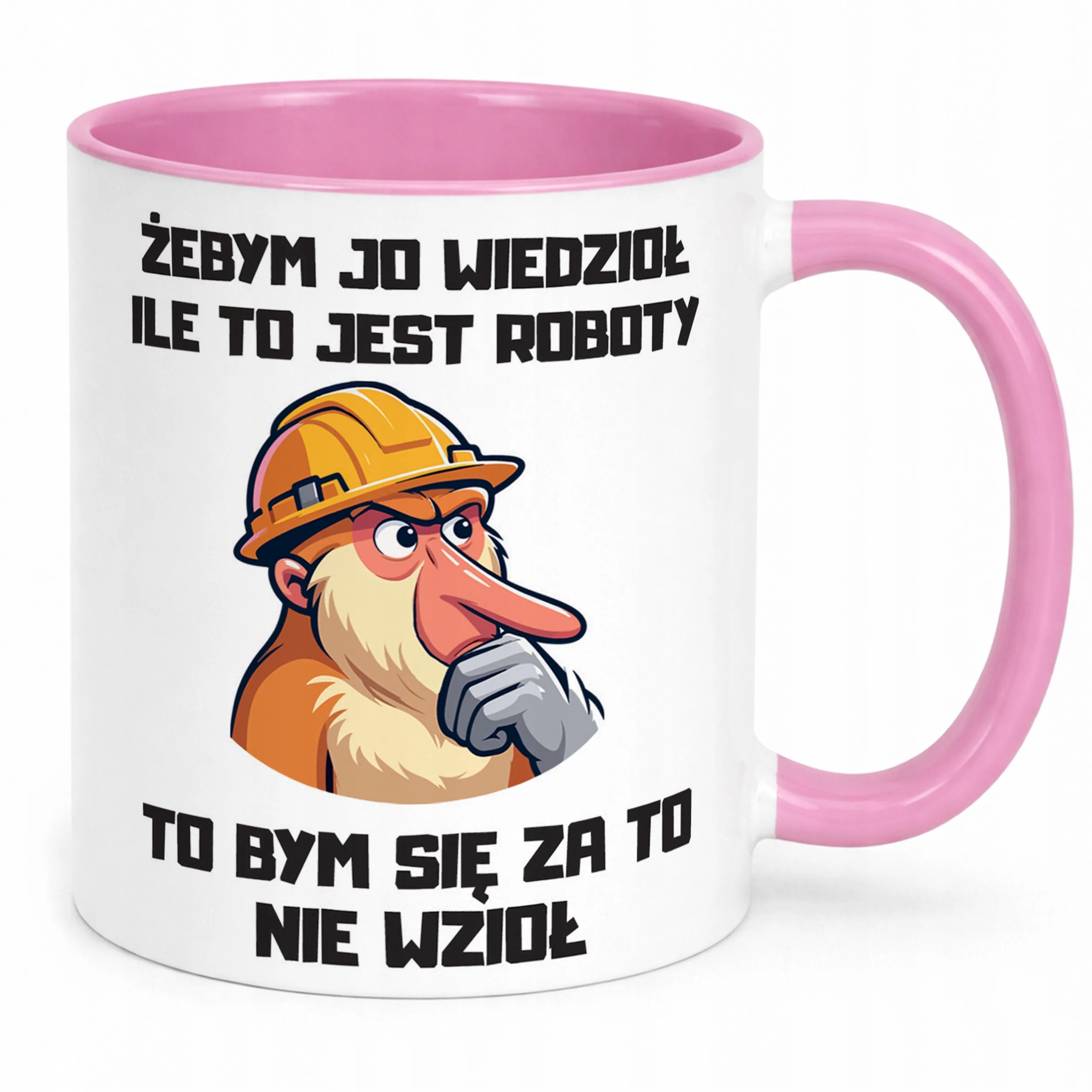 Kubek Różowy Janusz Nosacz Do Pracy Zabawny Prezent Upominek