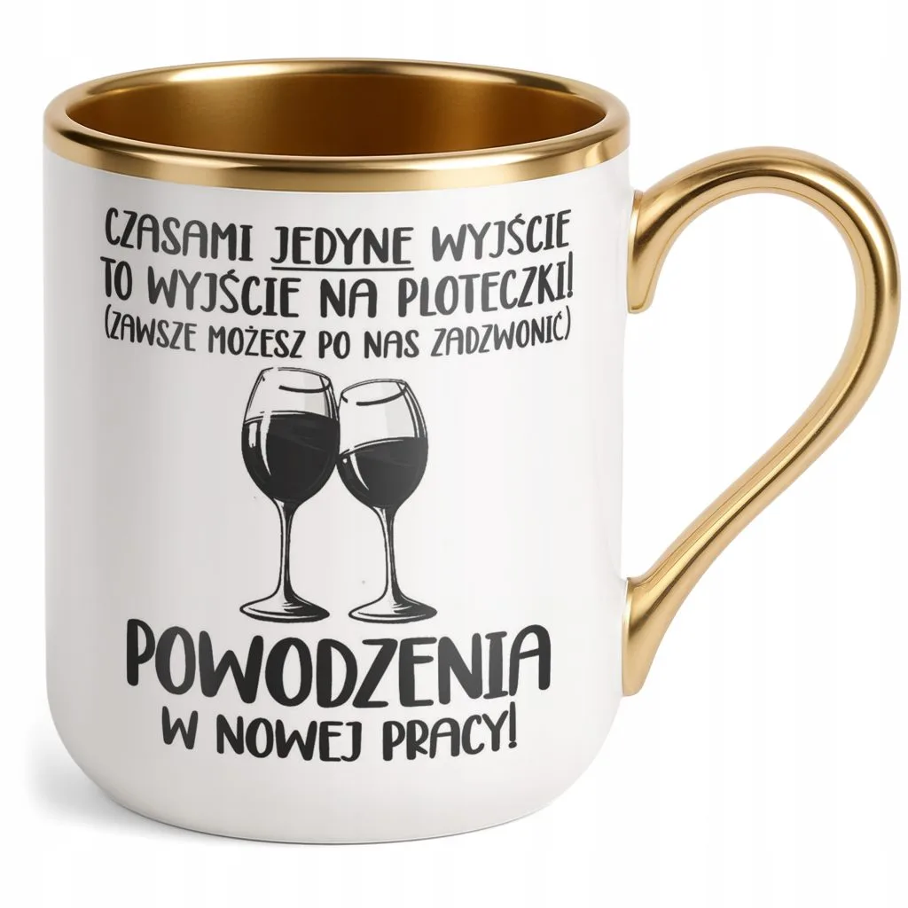 Kubek Premium Złoty Na Pożegnanie Odejście z Pracy Zabawny Prezent