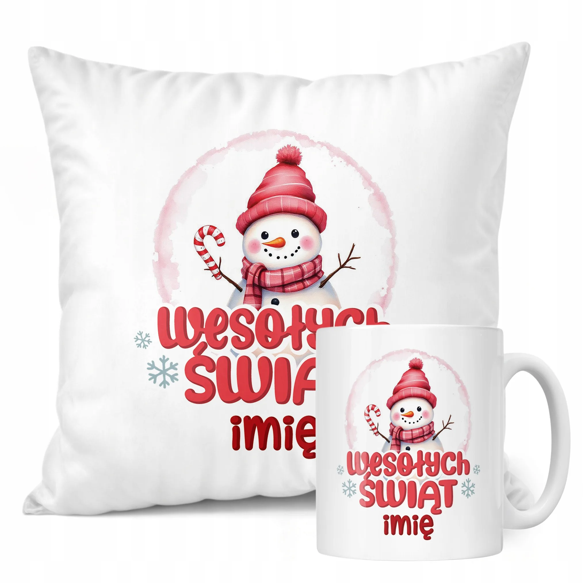 Zestaw Świąteczny Personalizowany Kubek + Poduszka Boże Narodzenie