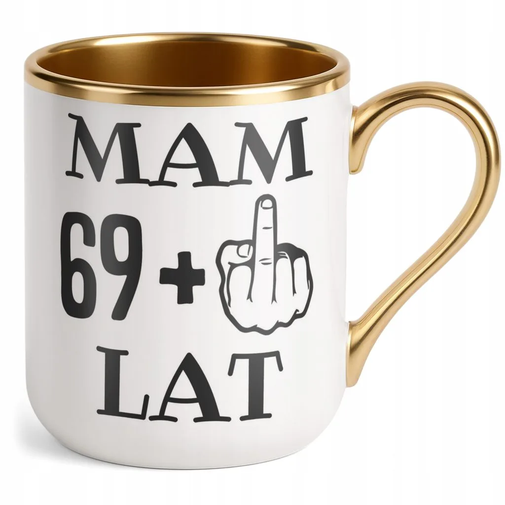 Kubek Premium Złoty Na Urodziny Mam 70 Lat Zabawny Prezent Upominek