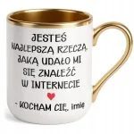 Kubek Premium Złoty Personalizowany Na Walentynki Kocham Cię Prezent