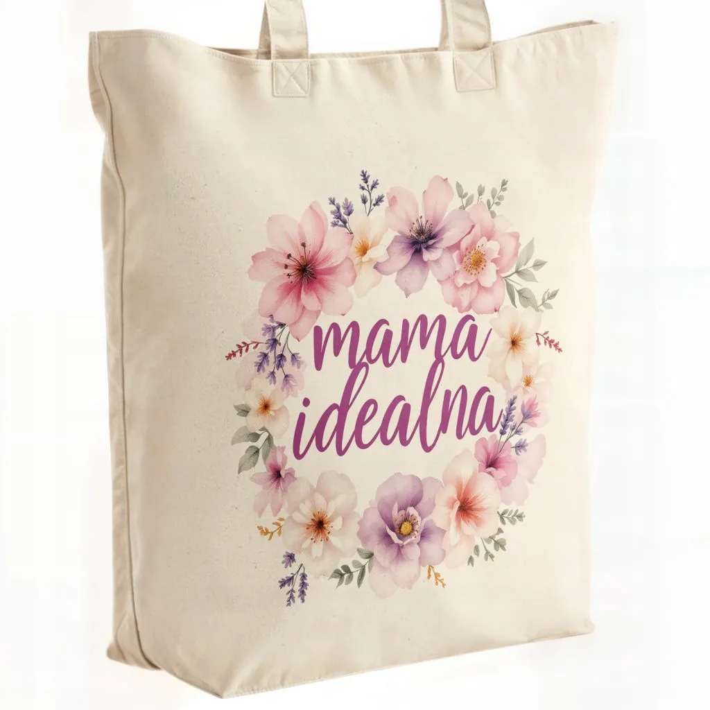Torba bawełniana premium na zakupy Dzień Matki Prezent Mama Idealna