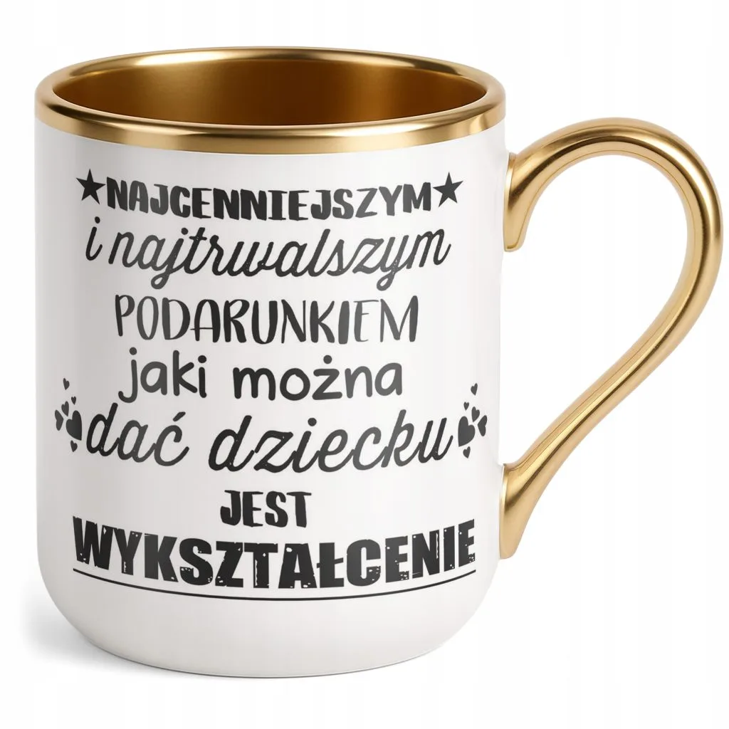 Kubek Premium Złoty Dzień Nauczyciela Dla Nauczyciela Prezent