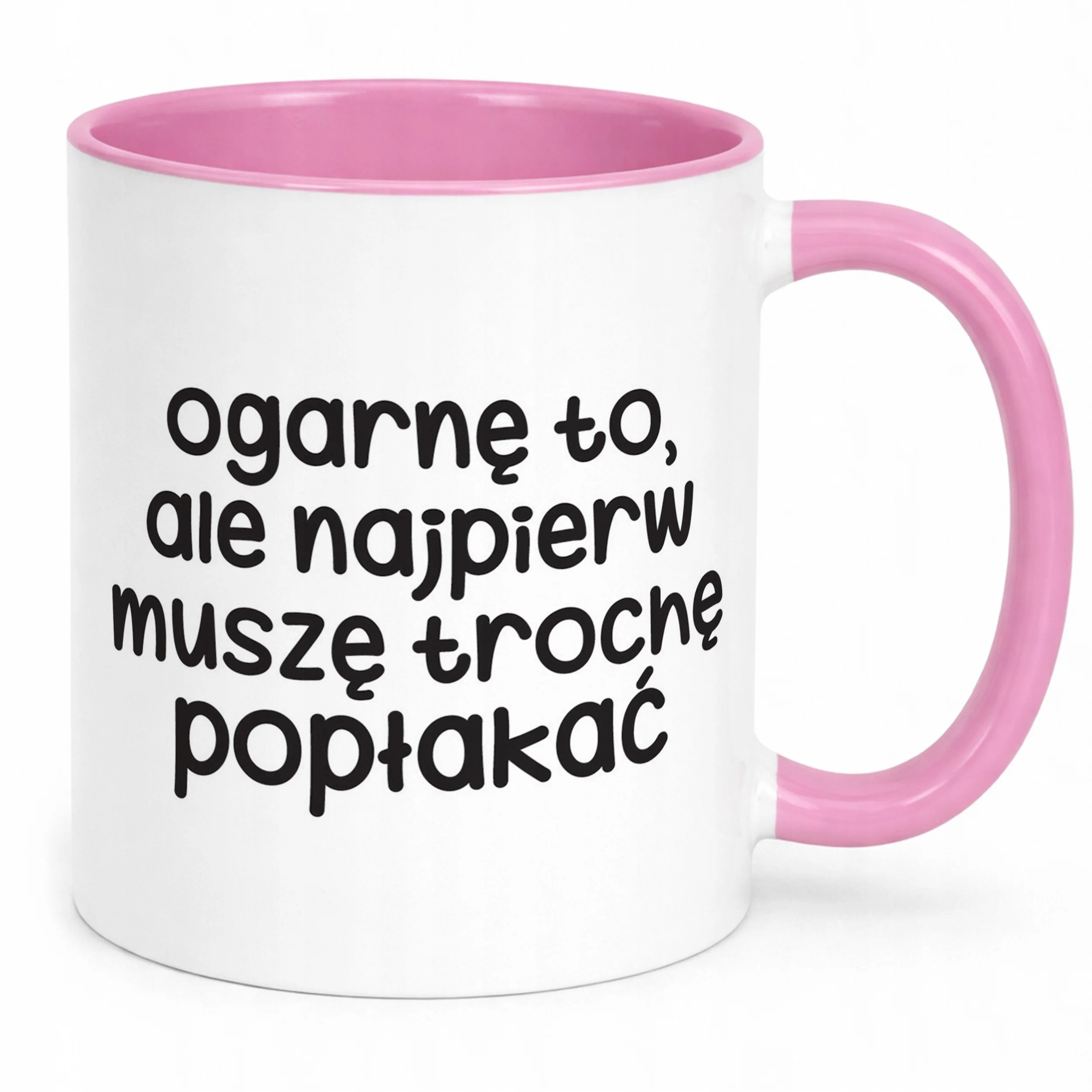 Kubek Różowy Ogarnę To Ale Najpierw Śmieszny Zabawny Prezent