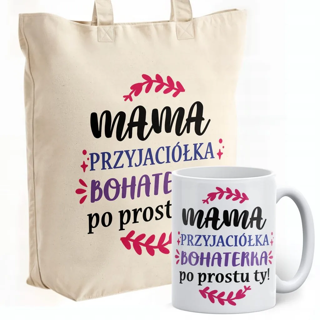 Zestaw Kubek + Torba Premium Dzień Matki Dla Mamy Prezent Upominek