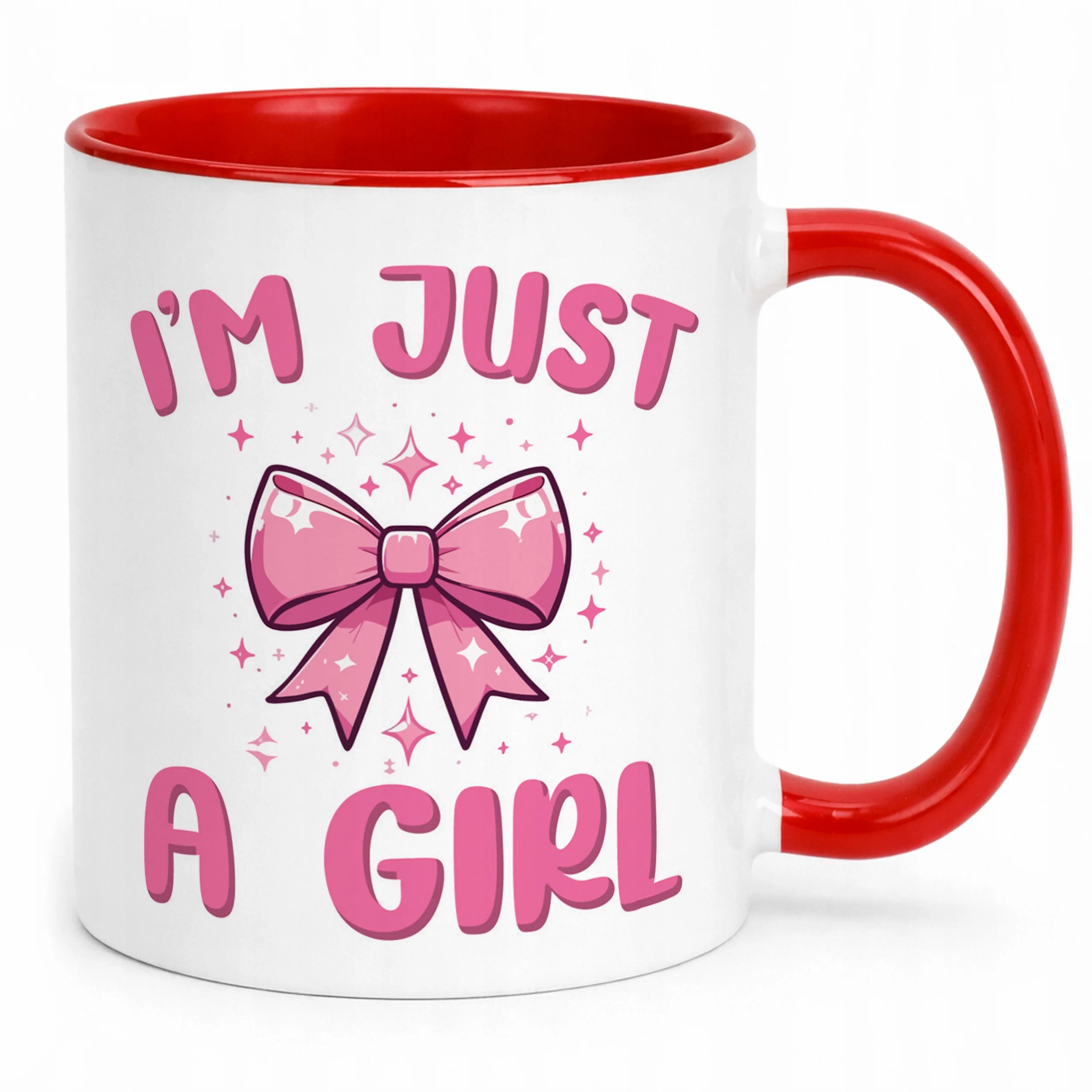 Kubek Czerwony I’M JUST A GIRL Śmieszny Zabawny Prezent