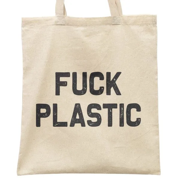 Torba bawełniana materiałowa na zakupy EKO Ekologia Środowisko FUCK PLASTIC