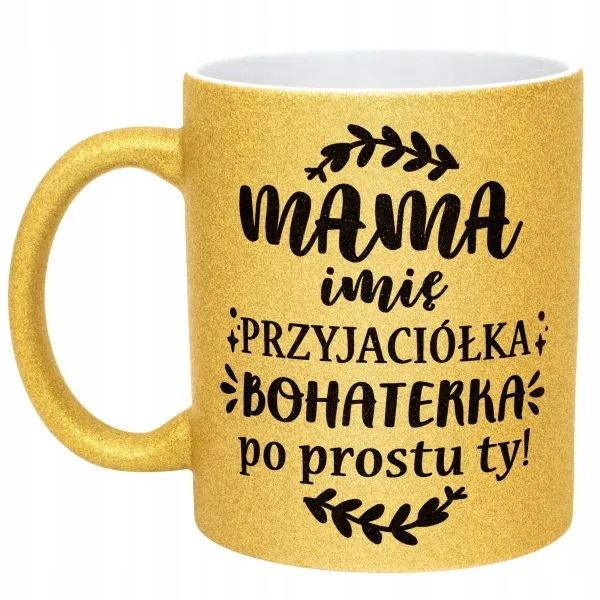Złoty kubek brokatowy Personalizowany Dzień Matki Dla Mamy Prezent