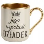 Kubek Premium Złoty Ecru Dzień Dziadka Dla Dziadka Prezent Upominek