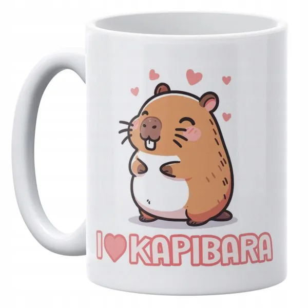 Kubek ceramiczny 330 ml Kapibara Zwierzak Słodki Prezent Upominek