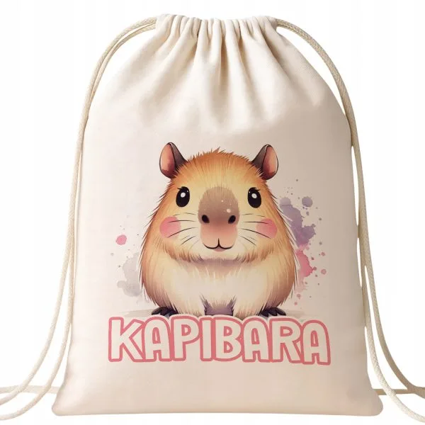 Plecak bawełniany Kapibara Capybara Zwierzak Prezent