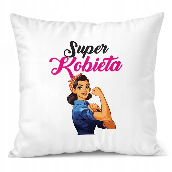 Poduszka 38x38cm Dzień Kobiet Prezent Dla Kobiety Super Kobieta