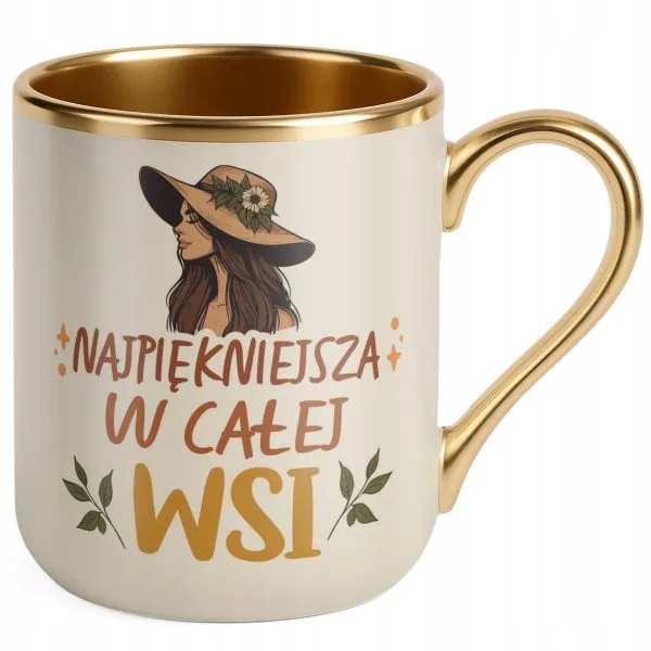Kubek Premium Złoty Ecru Dzień Kobiet Zabawny Prezent Upominek Dla Kobiety