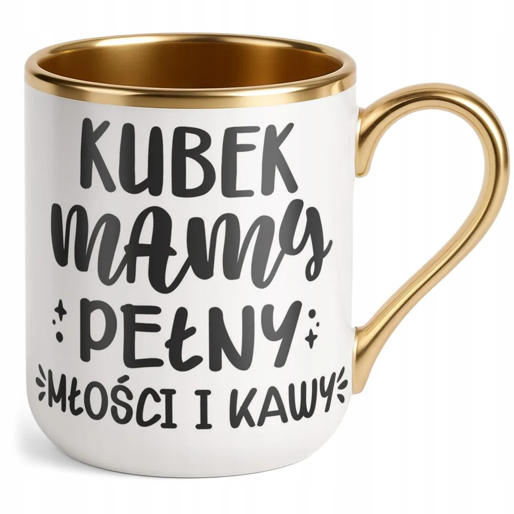 Kubek Premium Złoty Dzień Matki Dla Mamy Prezent Kubek Pełny