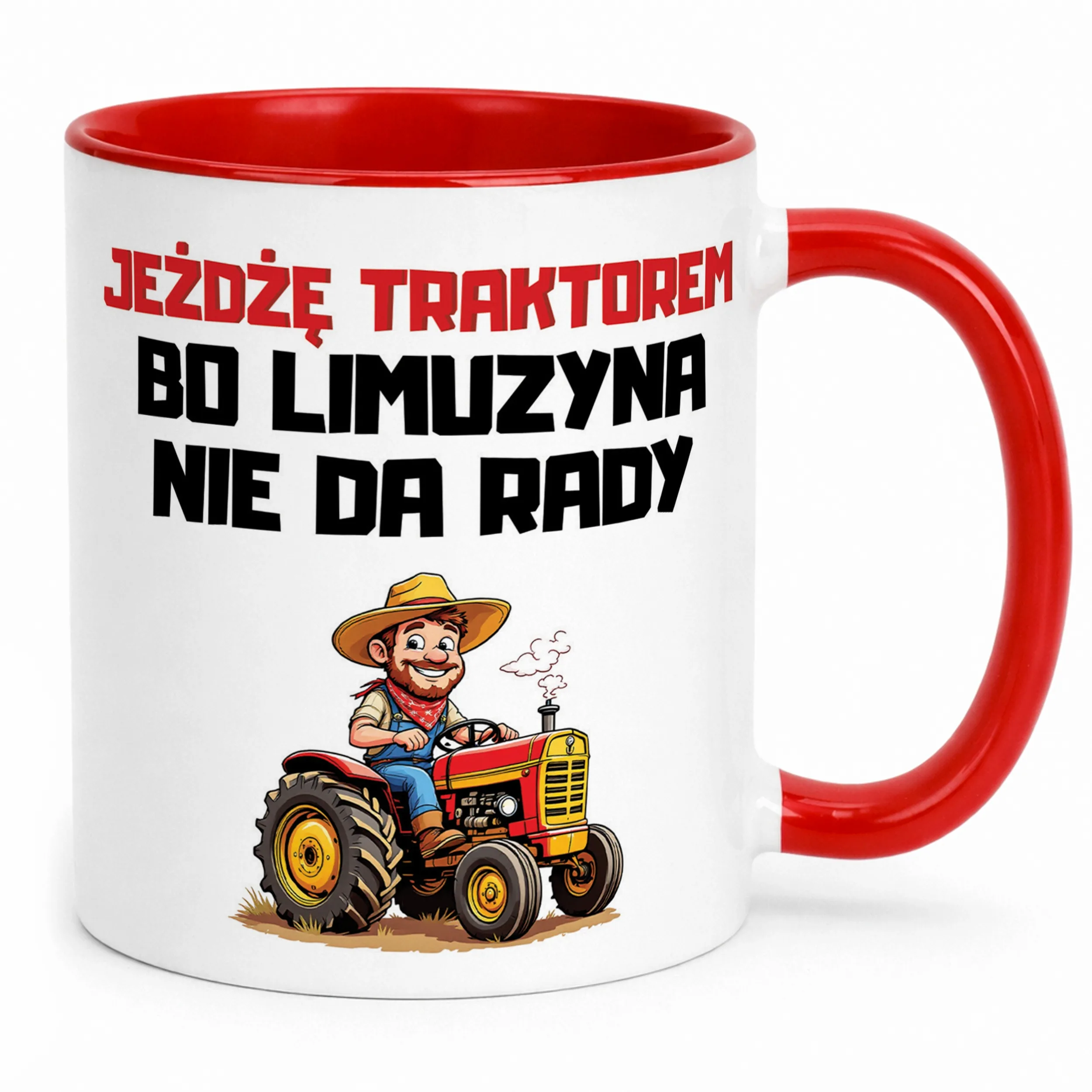 Kubek Czerwony Rolnik Dla Rolnika Traktor Zabawny Prezent Upominek