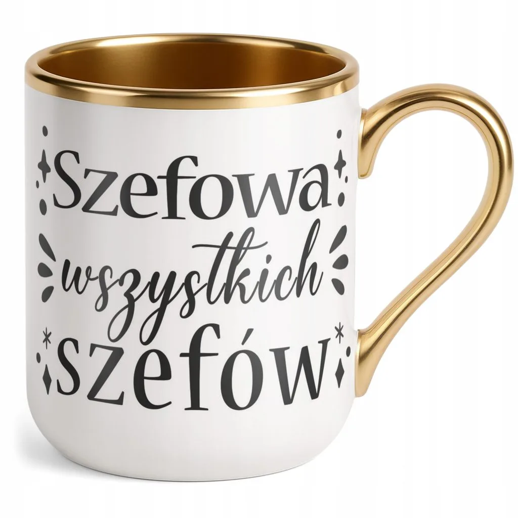 Kubek Premium Złoty Szefowa Wszystkich Szefów Dla Szefowej Prezent