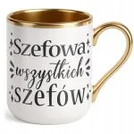 Kubek Premium Złoty Szefowa Wszystkich Szefów Dla Szefowej Prezent