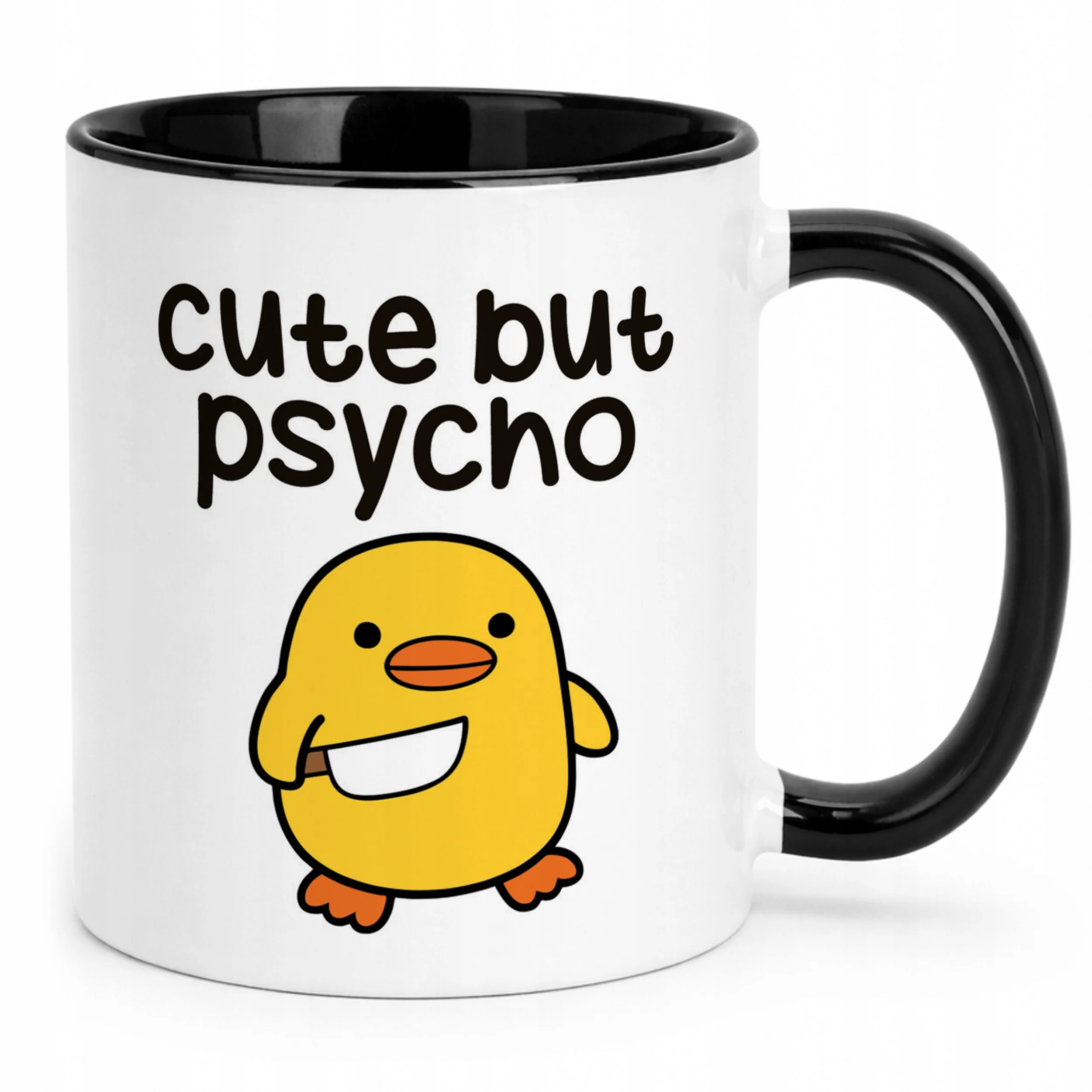 Kubek Czarny Cute But Psycho Śmieszny Zabawny Prezent