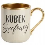 Kubek Premium Złoty Ecru Kubek Szefowej Dla Szefowej Prezent Praca