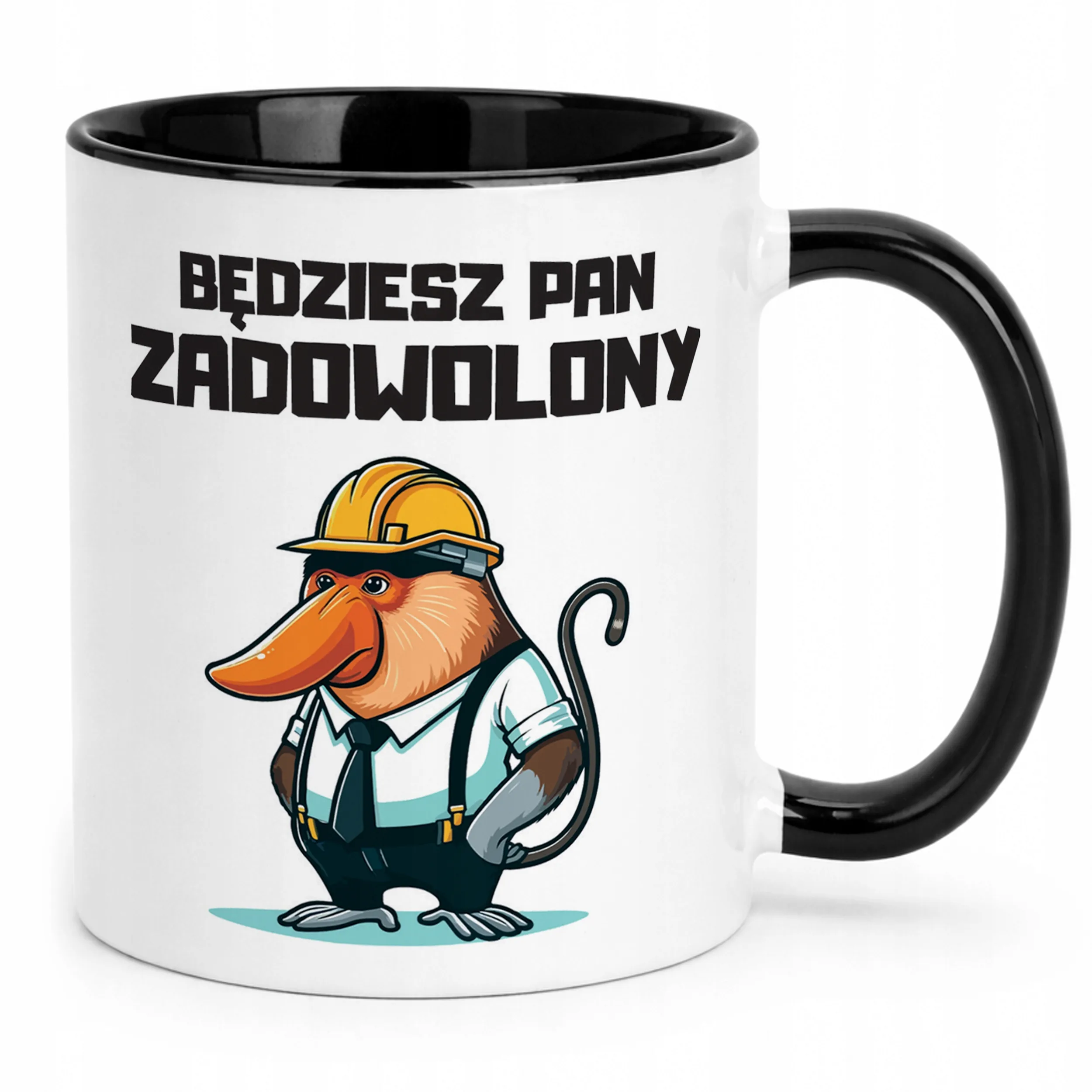Kubek Czarny Janusz Nosacz Do Pracy Zabawny Prezent Upominek