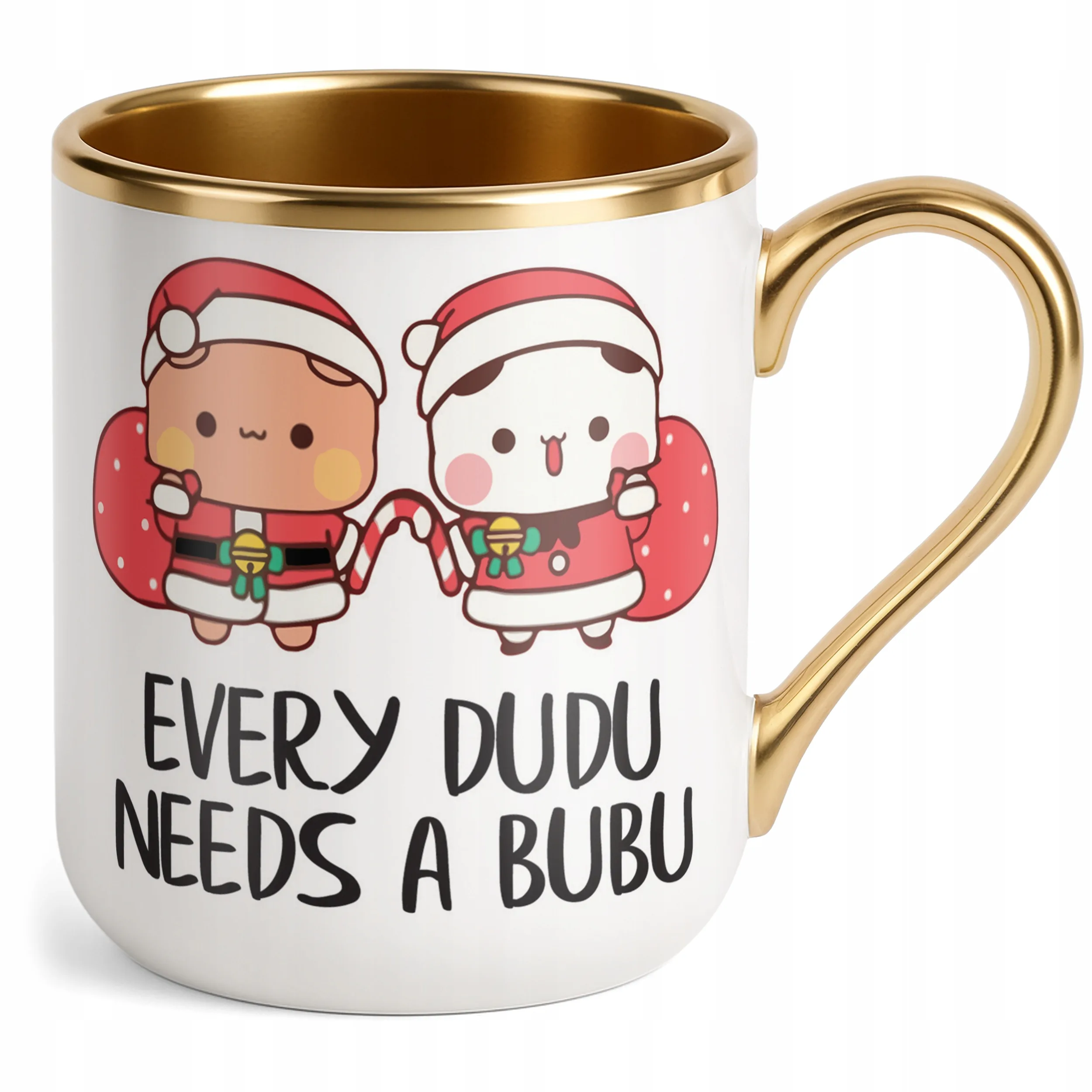 Kubek Premium Złoty Świąteczny Bubu Dudu Boże Narodzenie Mikołajki