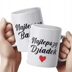 Zestaw Kubków Ceramicznych 330 ml Dzień Babci i Dziadka Prezent Najlepsi