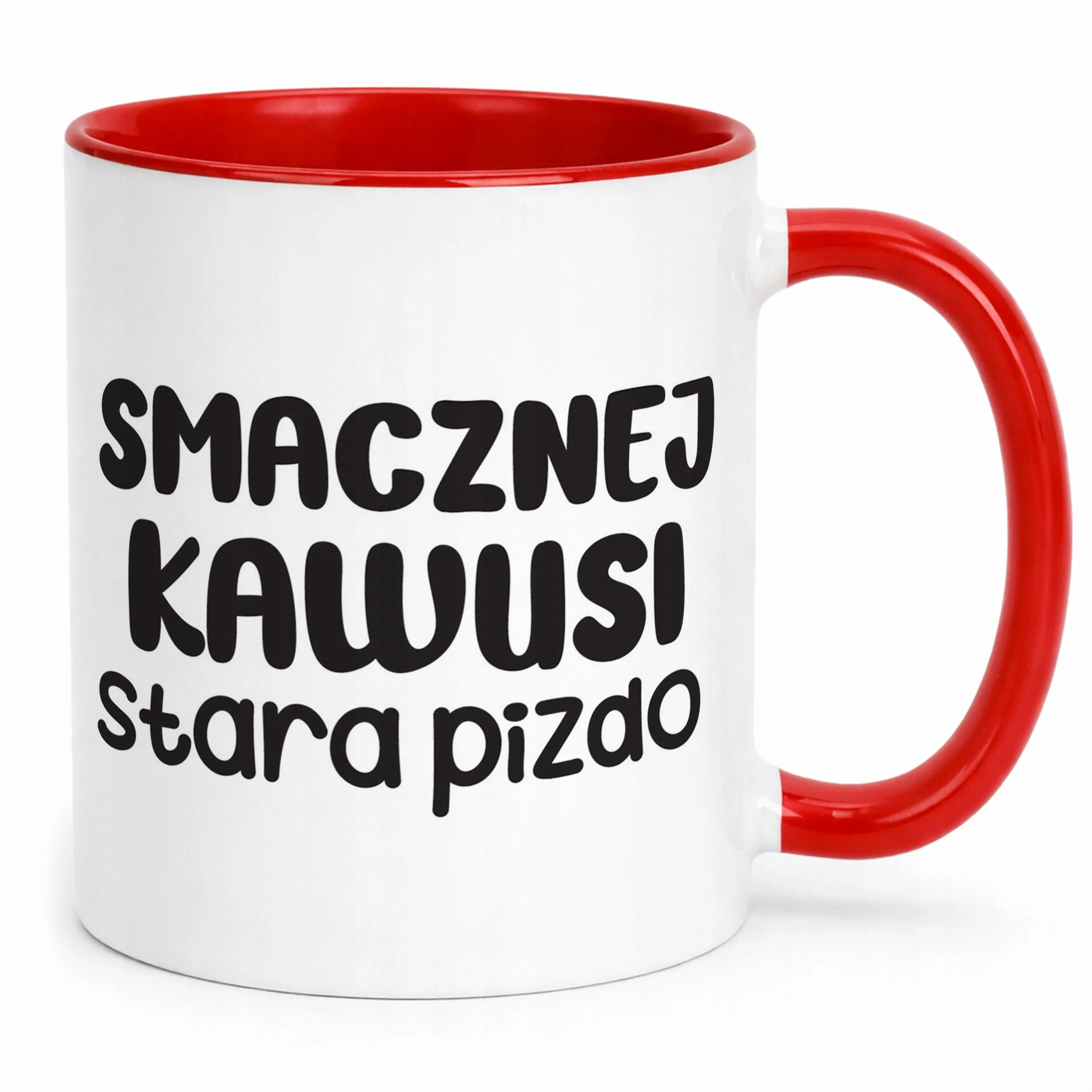 Kubek Czerwony Smacznej Kawus Stara Piz*o Śmieszny Zabawny Prezent