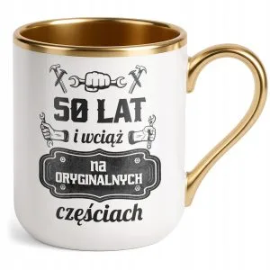 Kubki premium białe ze złotym rantem