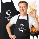 Bawełniany Czarny Personalizowany Fartuch Kuchenny Masterchef Z Nadrukiem