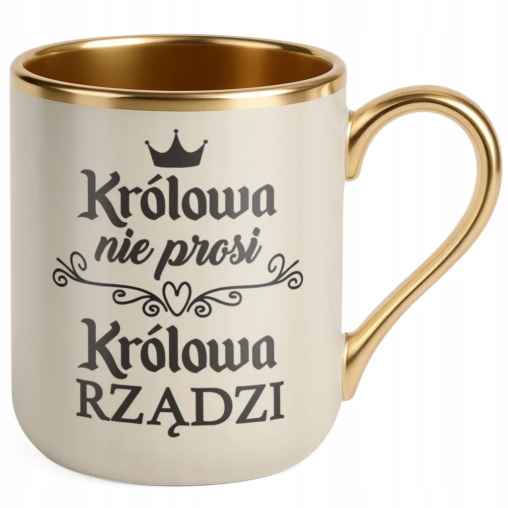 Kubek Premium Złoty Ecru Dzień Kobiet Zabawny Prezent Upominek Dla Kobiety