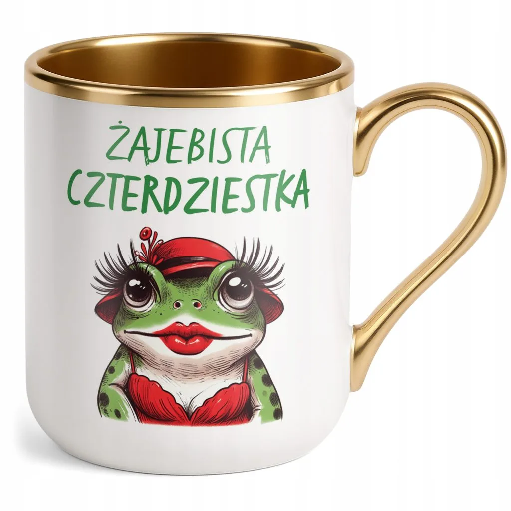 Kubek Premium Złoty Żajebista 40 Dla Kobiety Na Urodziny Prezent