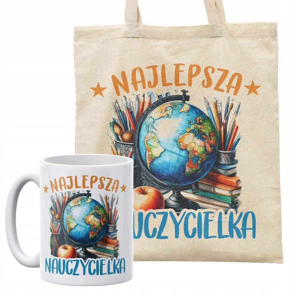 Zestaw kubek + torba Najlepsza Nauczycielka Dzień Nauczyciela Prezent