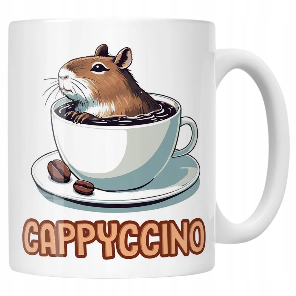 Kubek ceramiczny Kapibara Capybara Zwierzak Słodki Dla Dzieci Prezent