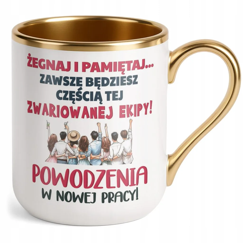 Kubek Premium Złoty Pożeganie Odejście z Pracy Prezent Upominek
