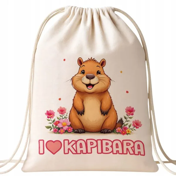 Plecak bawełniany Kapibara Capybara Zwierzak Prezent