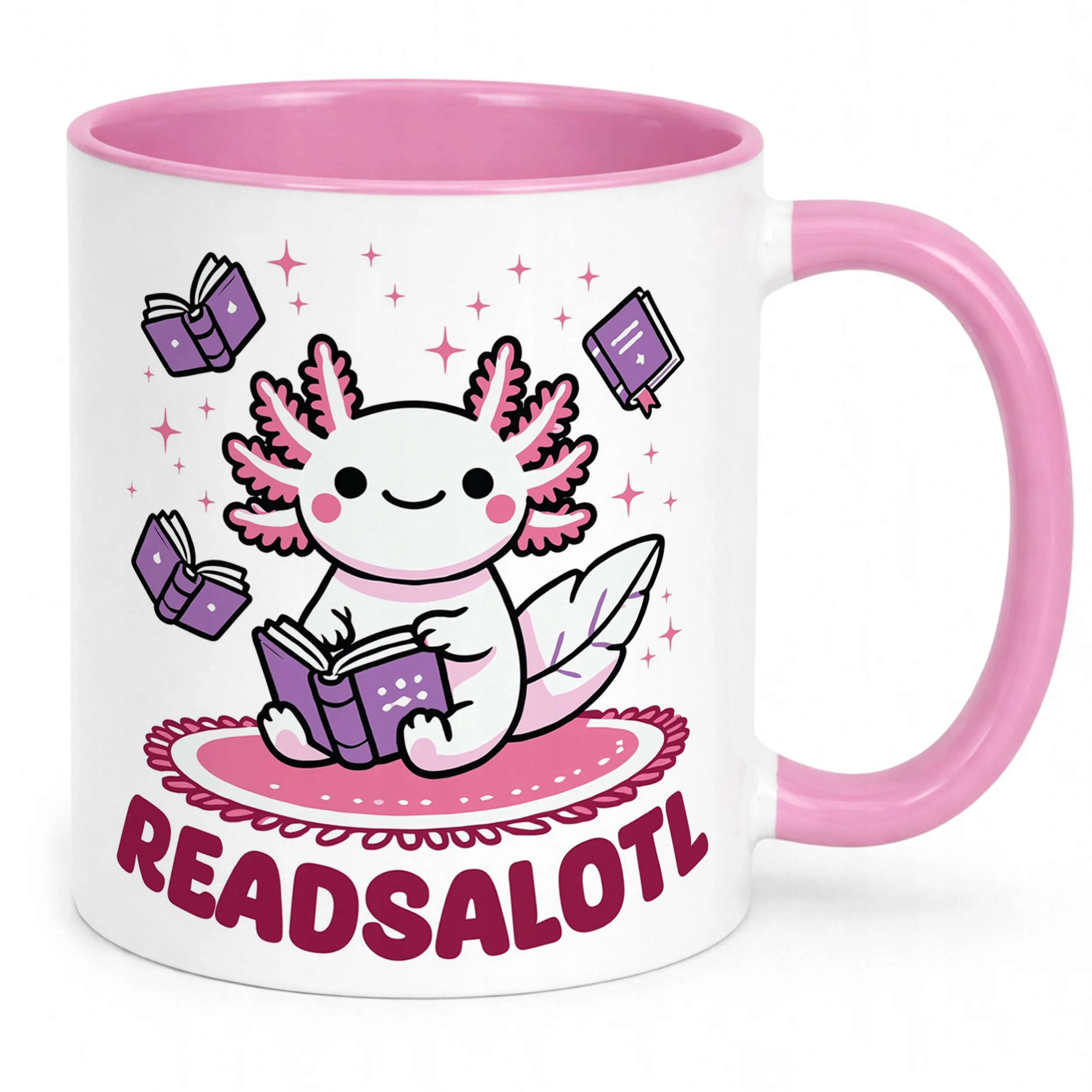 Kubek różowy dla dziewczynki 330ml Aksolotl Axolotl Różowy Zwierzak Viral
