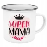 Emaliowany Kubek Garnuszek Dzień Matki Dla Mamy Prezent Super Mama