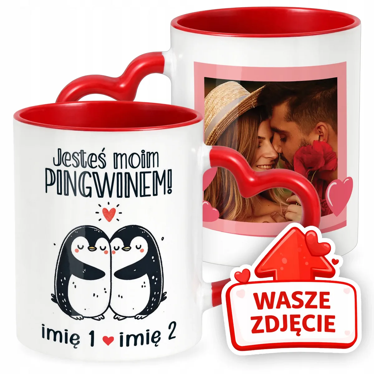 Kubek Walentynkowy Z Własnym Zdjęciem Imionami Serce Walentynki Prezent