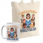 Zestaw kubek + torba z dnem Najlepsza Nauczycielka Dzień Nauczyciela