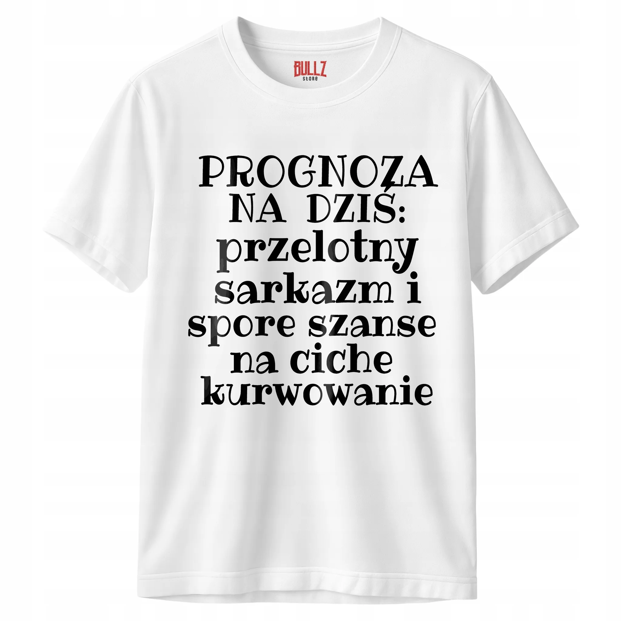 Koszulka biała męska Prognoza Pogody Na Dziś Prezent