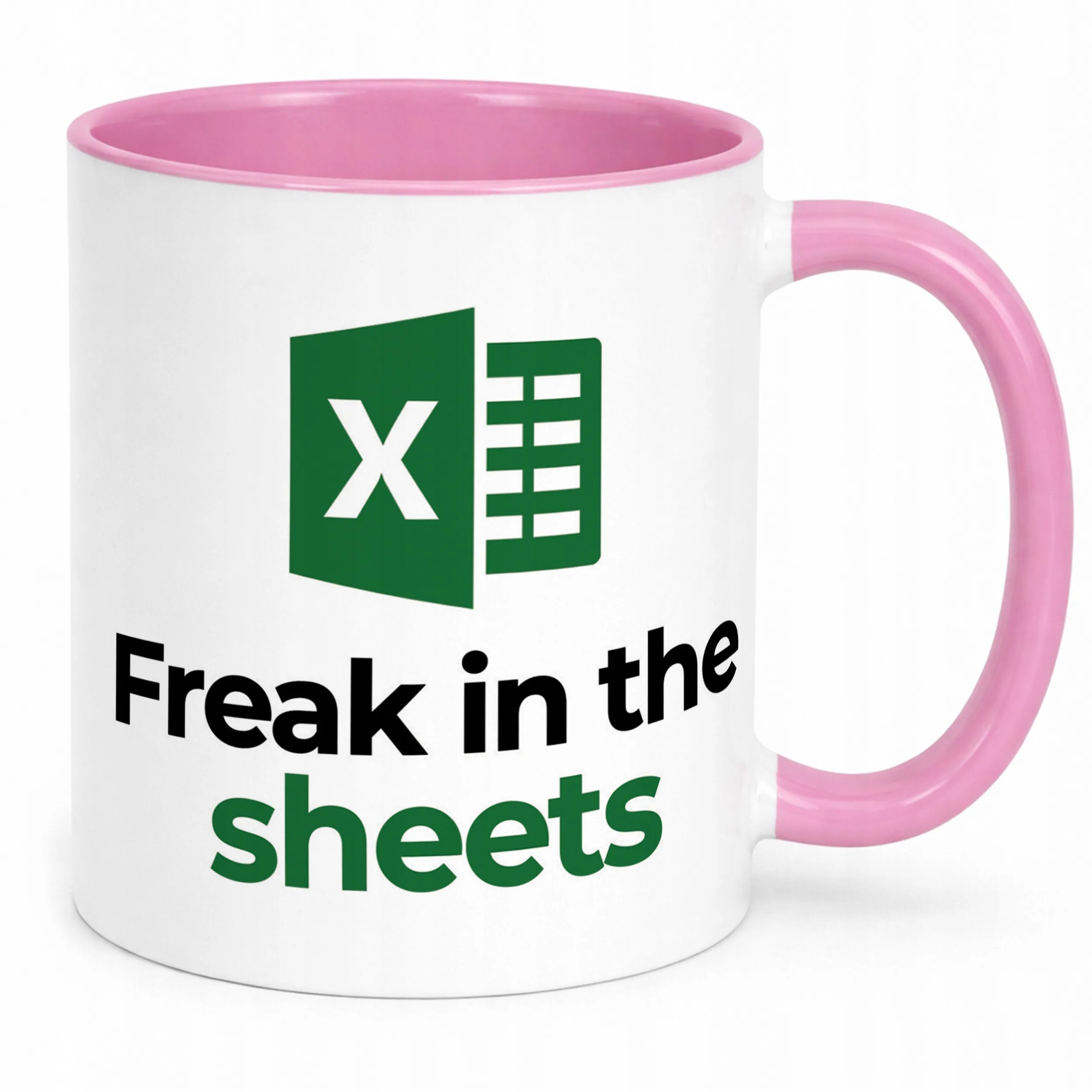 Kubek Różowy Freak In The Sheet Excel Zabawny Prezent Praca